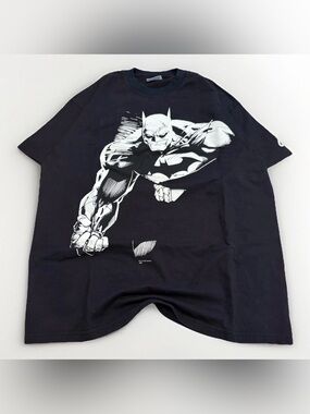 Batman Glow Jim Lee T-Shirt Glow in the Dark Rare Size Large DC Comics Tee Black